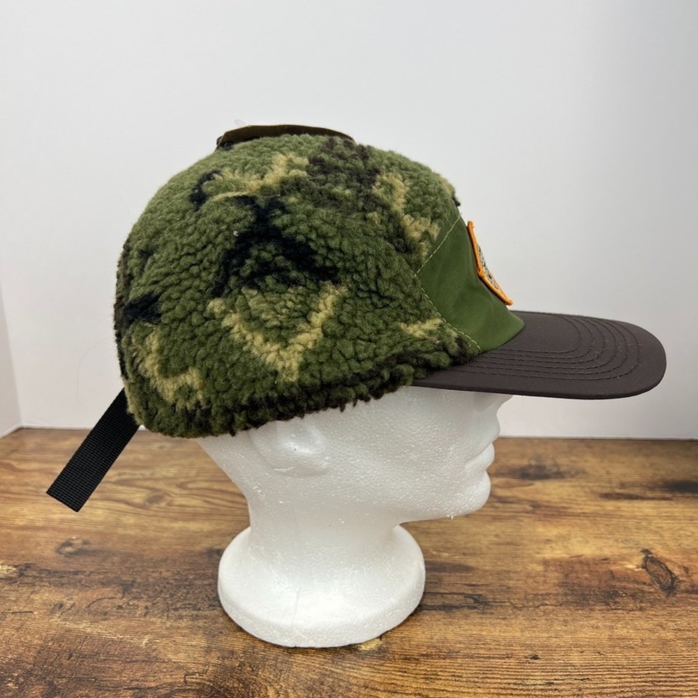 Mad Engine Smokey The Bear Fuzzy Fleece Strapback Hat NWD Green Aztec - Picture 2 of 9